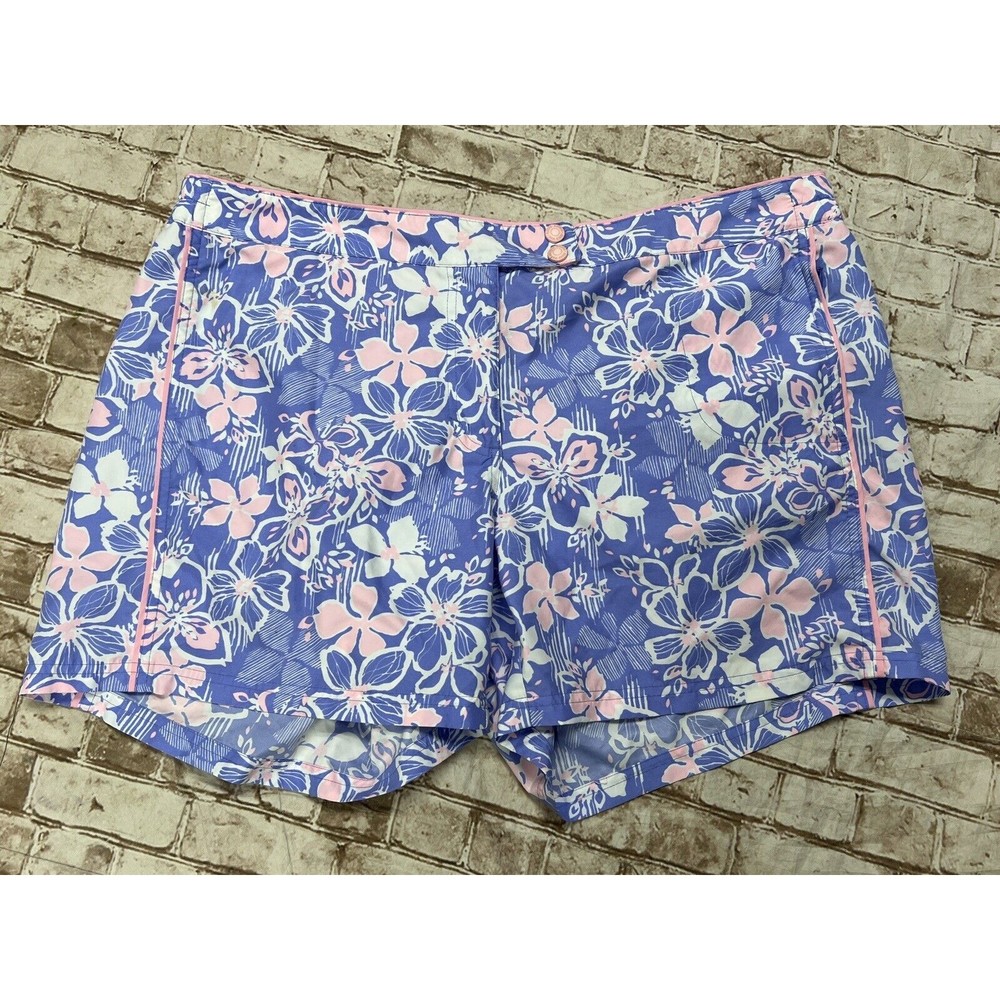 EDDIE BAUER 18‎ W Blue Pink floral swim shorts